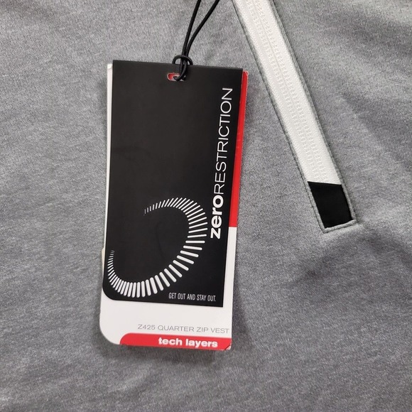 Zero Restriction 1/4 Zip Vest Mens Medium‎ Performance Golf Grey Heather - Picture 6 of 12